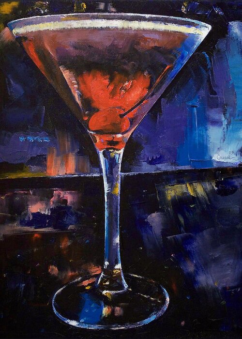 Backstage Greeting Card featuring the painting Backstage Martini by Michael Creese