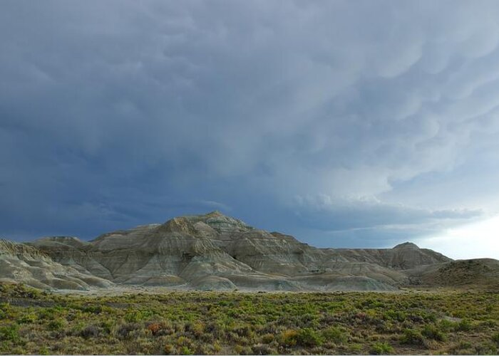 Approaching Storm Greeting Card featuring the photograph Badlands by David Andersen