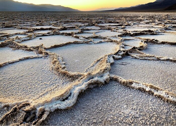 Tranquility Greeting Card featuring the photograph Badwater Sunset - Death Valley by Joao Figueiredo