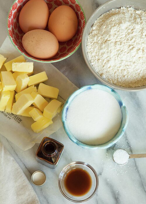Sugar Greeting Card featuring the photograph Baking Ingredients by Beth D. Yeaw