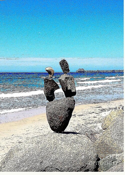 Rock Greeting Card featuring the photograph Balance by Bridgette Gomes