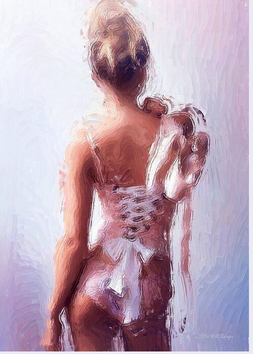 Dancer Greeting Card featuring the painting Ballerina Nbr 01A by Will Barger
