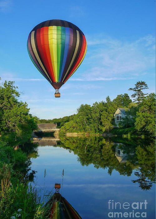 Woodstock Greeting Card featuring the photograph Balloons over Quechee Vermont by Edward Fielding