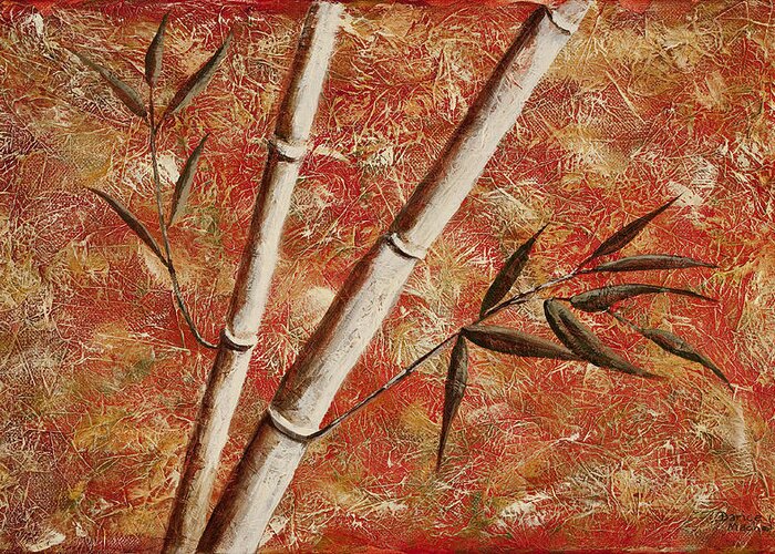 Bamboo Greeting Card featuring the painting Bamboo 2 by Darice Machel McGuire