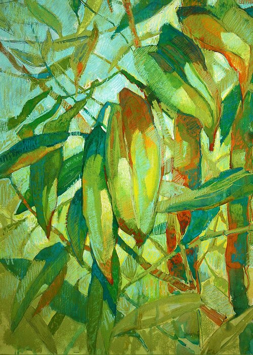 Florida. Bamboo Greeting Card featuring the painting Bamboo Series by Roger Parent