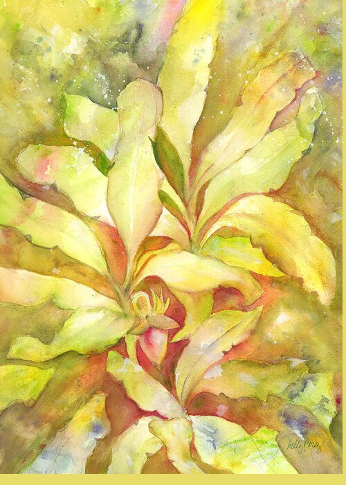 Watercolor Painting Greeting Card featuring the painting Banana by Kelly Perez
