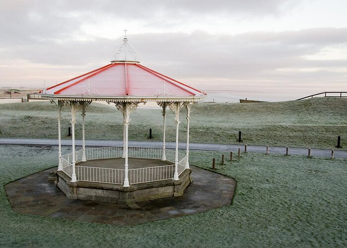  Bandstand Greeting Card featuring the photograph Bandstand in Winter by Jeremy Voisey