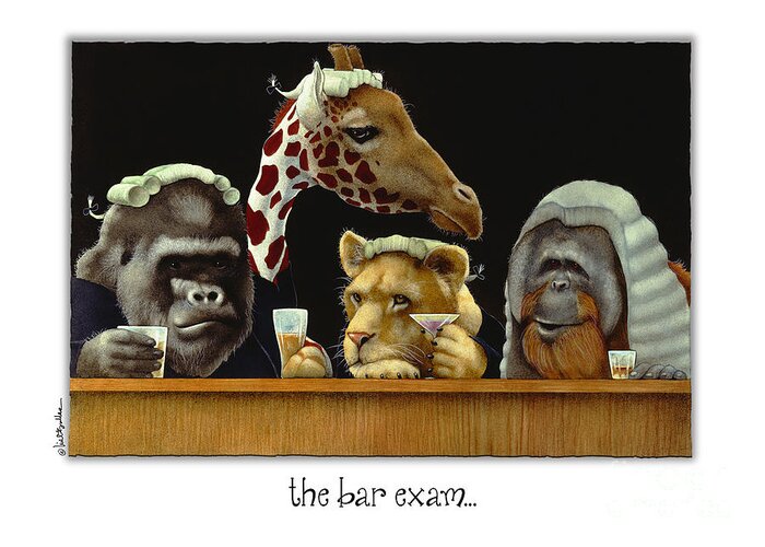Will Bullas Greeting Card featuring the painting Bar Exam... by Will Bullas