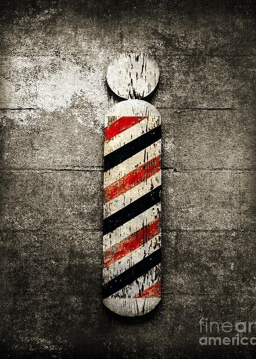 Barber Pole Greeting Card featuring the photograph Barber Pole Selective Color by Andee Design