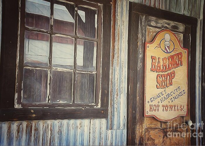 Old Greeting Card featuring the photograph Barber Shop by AK Photography