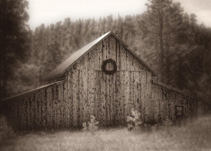 Barn Greeting Card featuring the photograph First Snow in November by Amanda Smith