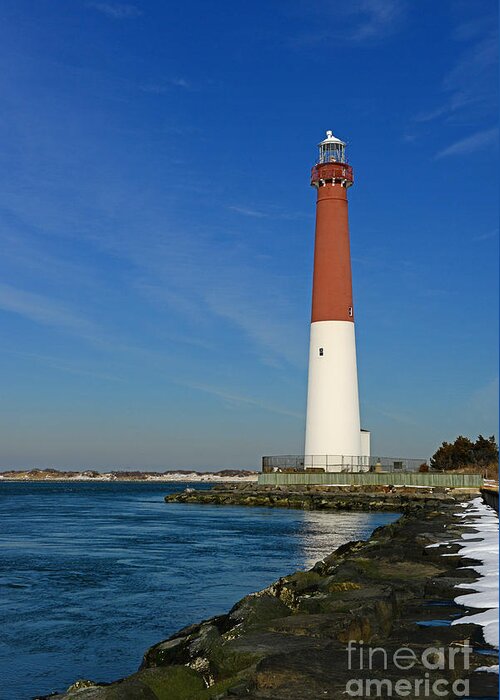 Paul Ward Greeting Card featuring the photograph Barnegat Inlet Lighthouse by Paul Ward