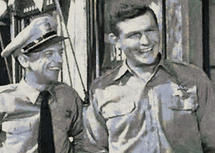 Barney Greeting Card featuring the photograph Barney Fife and Andy Taylor by Paulette B Wright