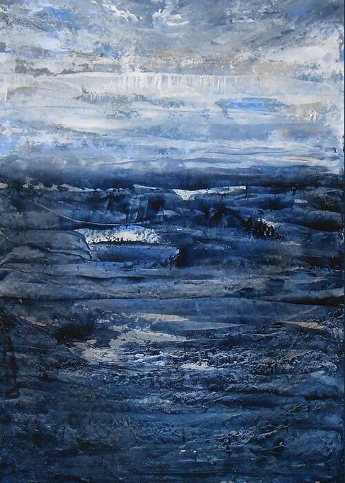 Seascape Greeting Card featuring the painting Barrier by Jane See