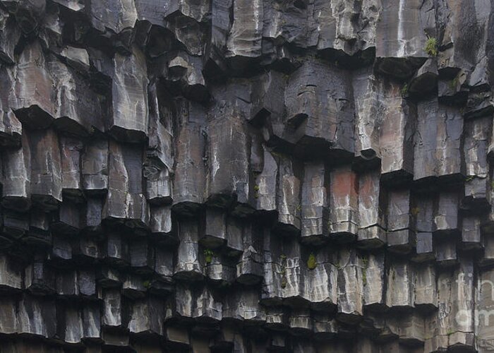 Prott Greeting Card featuring the photograph basaltic columns of Svartifoss Iceland by Rudi Prott