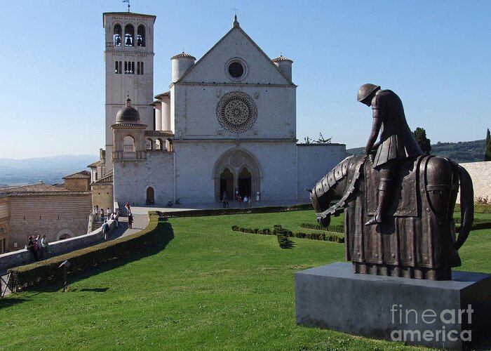 Basilica Di San Francesco Greeting Card featuring the photograph Basilica di San Francesco - Assisi by Phil Banks