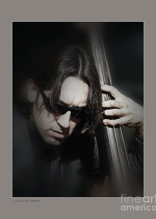 Music Greeting Card featuring the photograph Bass Player by Pedro L Gili