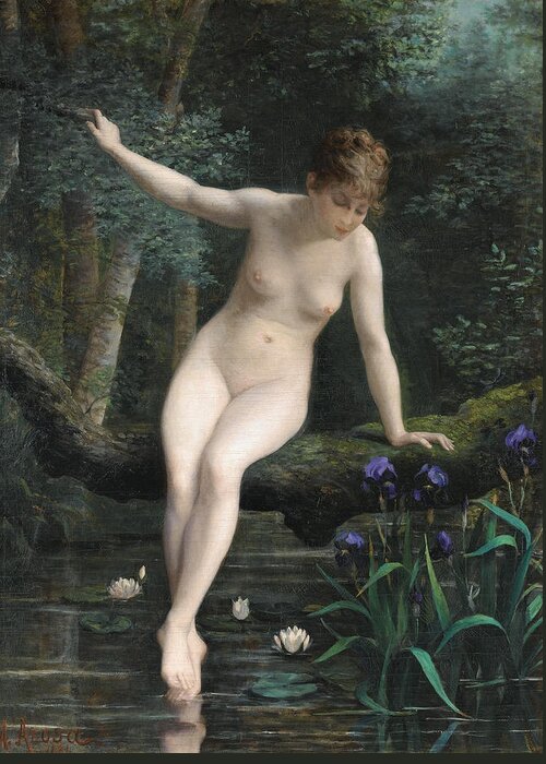 Marguerite Arosa Greeting Card featuring the painting Bather by Marguerite Arosa