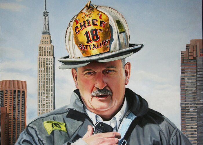 Chief Greeting Card featuring the painting Battalion Commander Chief Salka by Paul Walsh