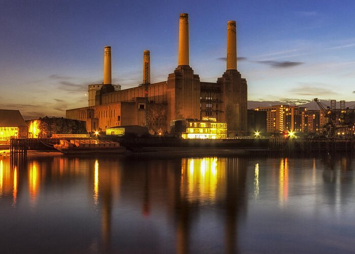 Battersea Greeting Card featuring the photograph Battersea Twighlight by Ian Hufton