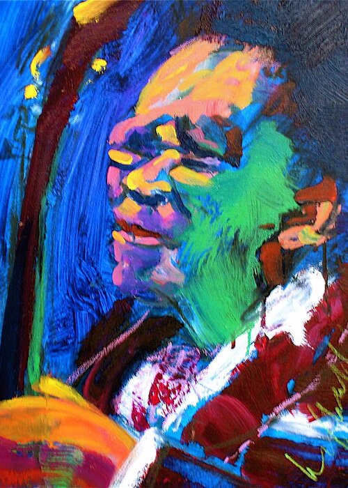 Bbking Greeting Card featuring the painting B.B.King by Les Leffingwell