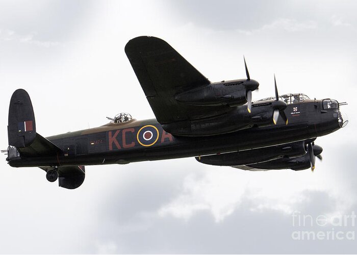 Lancaster Greeting Card featuring the photograph BBMF Lancaster Bomber by Airpower Art