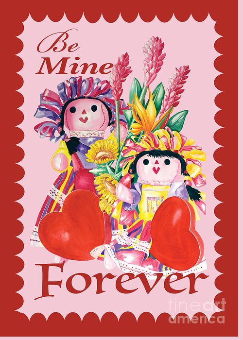 Valentines Day Greeting Card featuring the painting Be Mine-Forever by Kandyce Waltensperger