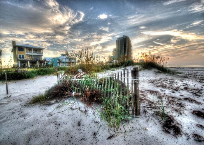 Alabama Greeting Card featuring the digital art Beach and Buildings by Michael Thomas