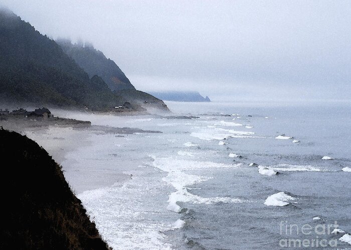 Oregon Greeting Card featuring the photograph Beach Frontage in Monet by Sharon Elliott