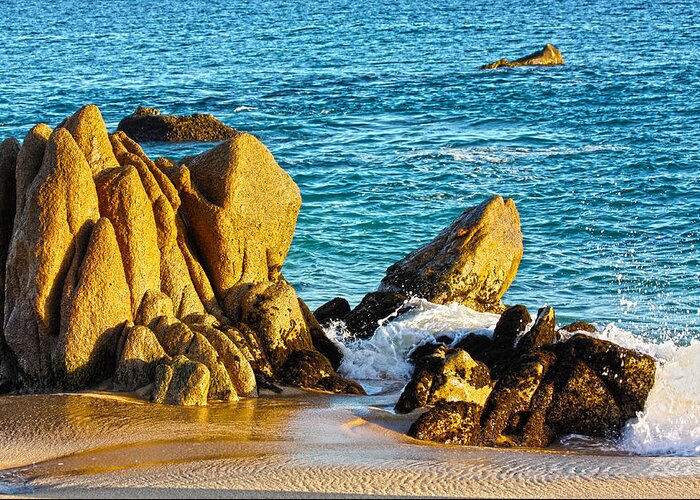 Seascape Greeting Card featuring the photograph Beach Rocks by Shane Bechler