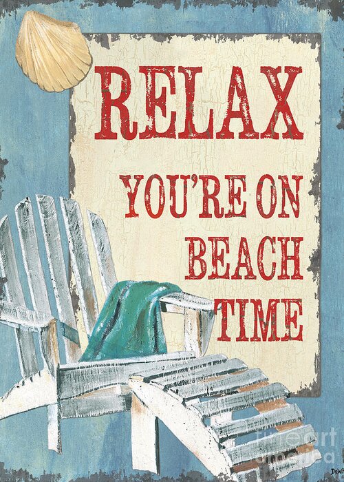 Beach Greeting Card featuring the painting Beach Time 1 by Debbie DeWitt