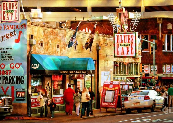 Beale Street Greeting Card featuring the photograph Beale Street by Barbara Chichester