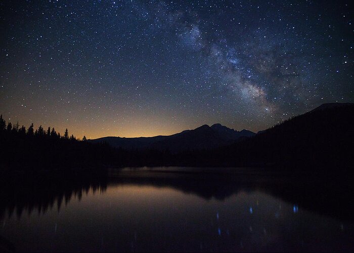 Milky Way Greeting Card featuring the photograph Bear lake Milky Way by Darren White