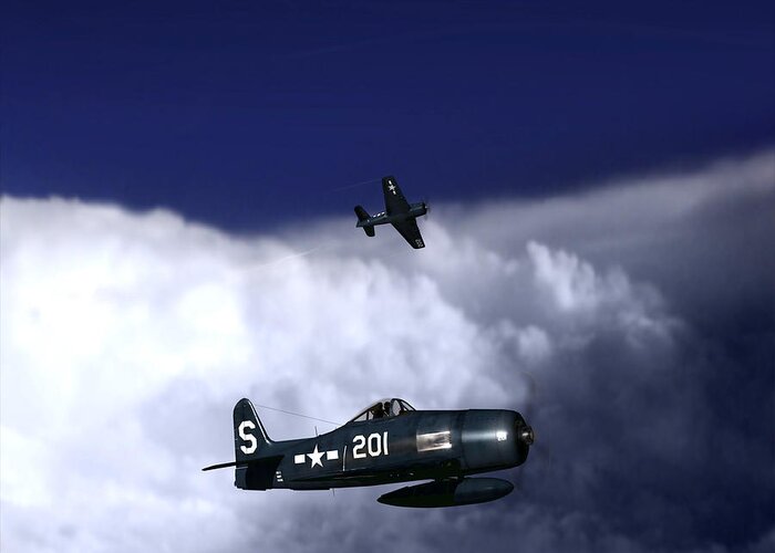F8f Greeting Card featuring the painting Bearcats by Adam Burch
