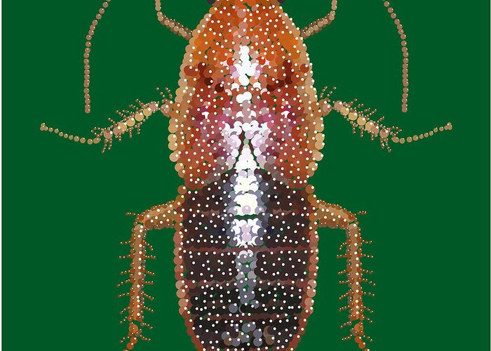 Roach Greeting Card featuring the digital art Bedazzled Roach II by R Allen Swezey