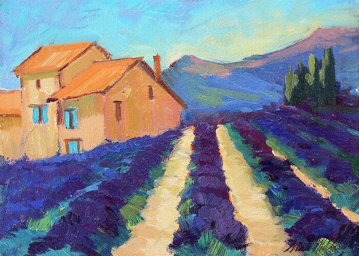 Bedoin Greeting Card featuring the painting Bedoin - Provence Lavender by Diane McClary