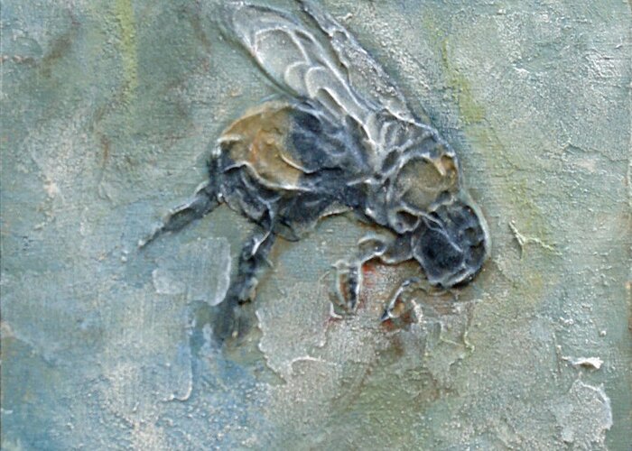 Bee Greeting Card featuring the mixed media Bee Bumble by Phyllis Howard