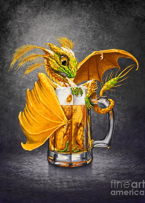 Dragon Greeting Card featuring the digital art Beer Dragon by Stanley Morrison