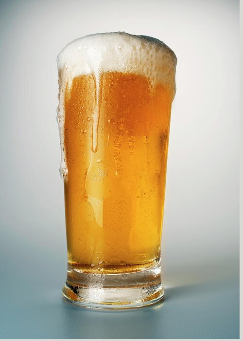 Single Object Greeting Card featuring the photograph Beer In Glass by Atu Images