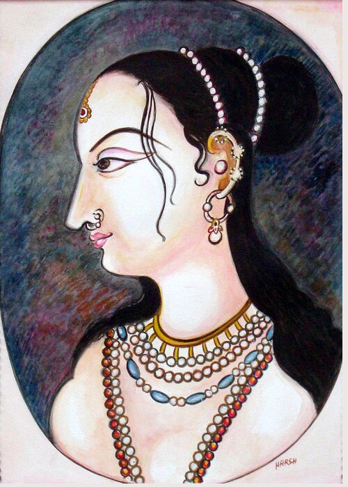 Bejeweled Greeting Card featuring the painting Bejewelled by Harsh Malik