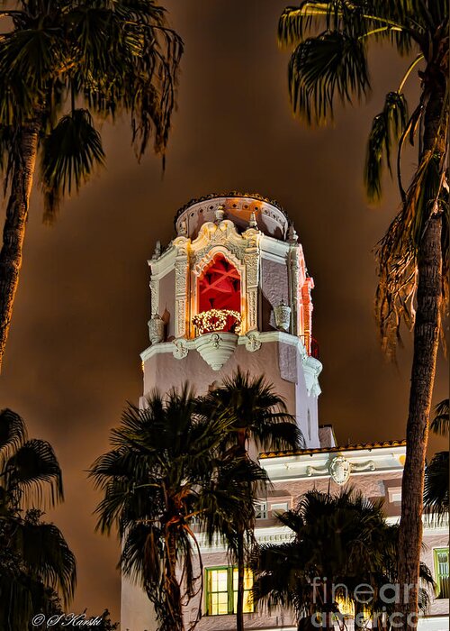 Christmas Greeting Card featuring the photograph Bell Tower at Christmas by Sue Karski