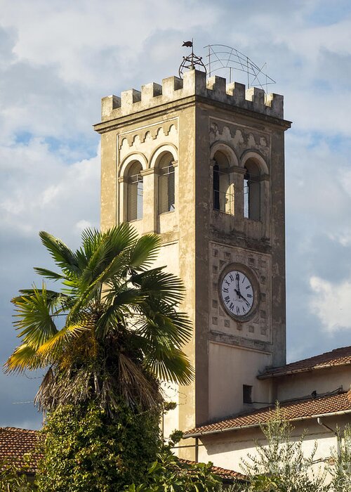 Bell Tower Greeting Card featuring the photograph Bell Tower of Lamporecchio by Prints of Italy