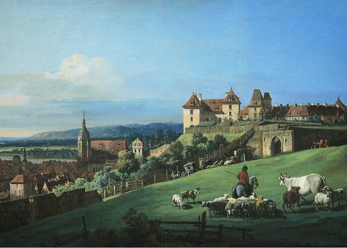 Pirna Greeting Card featuring the photograph Bellotto's Pirna -- The Fortress Of Sonnenstein by Cora Wandel