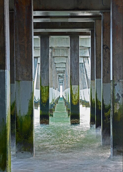 Jennettes Fishing Pier Greeting Card featuring the photograph Below Jennettes by Jamie Pattison