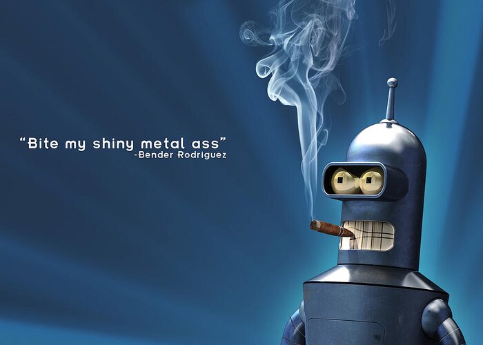 Bender Greeting Card featuring the digital art Bender by Christian Masnaghetti