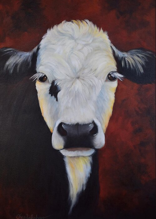 Cow Painting Greeting Card featuring the painting Bernice by Cheri Wollenberg
