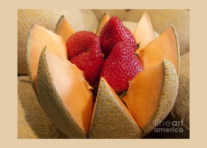 Cantaloupe Greeting Card featuring the photograph Berry Bowl by Ann Horn