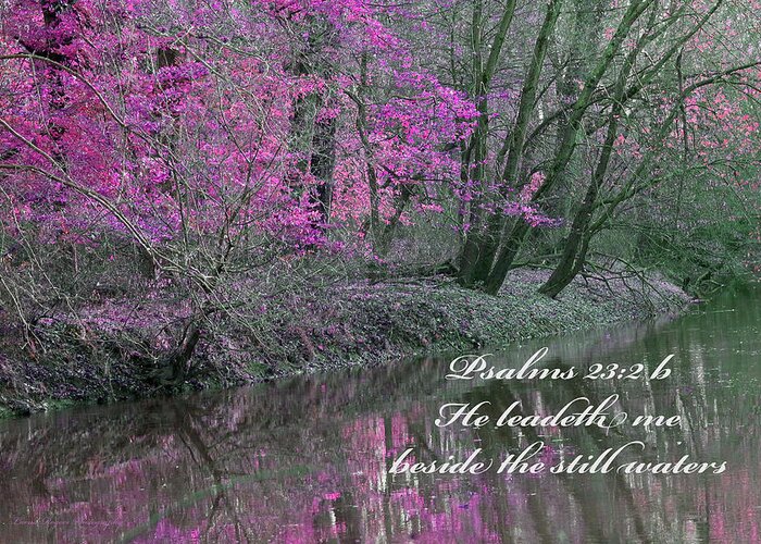 Landscape Greeting Card featuring the photograph Beside Still Waters by Lorna Rose Marie Mills DBA Lorna Rogers Photography