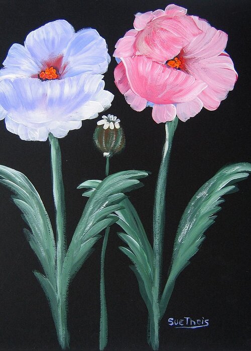 Flowers Greeting Card featuring the painting Best Buds by Suzanne Theis