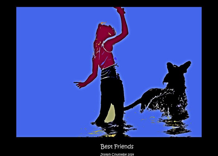 Best Friends Greeting Card featuring the digital art Best Friends by Joseph Coulombe